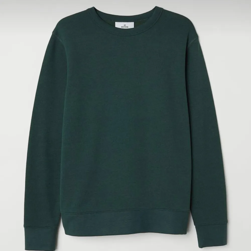 Jättefin lite oversized sweatshirt i en mörk grön färg. Används aldrig (fick den i present). Den är ifrån Weekday 🤍 DM för frågor🤍  (Lånad bild). Hoodies.