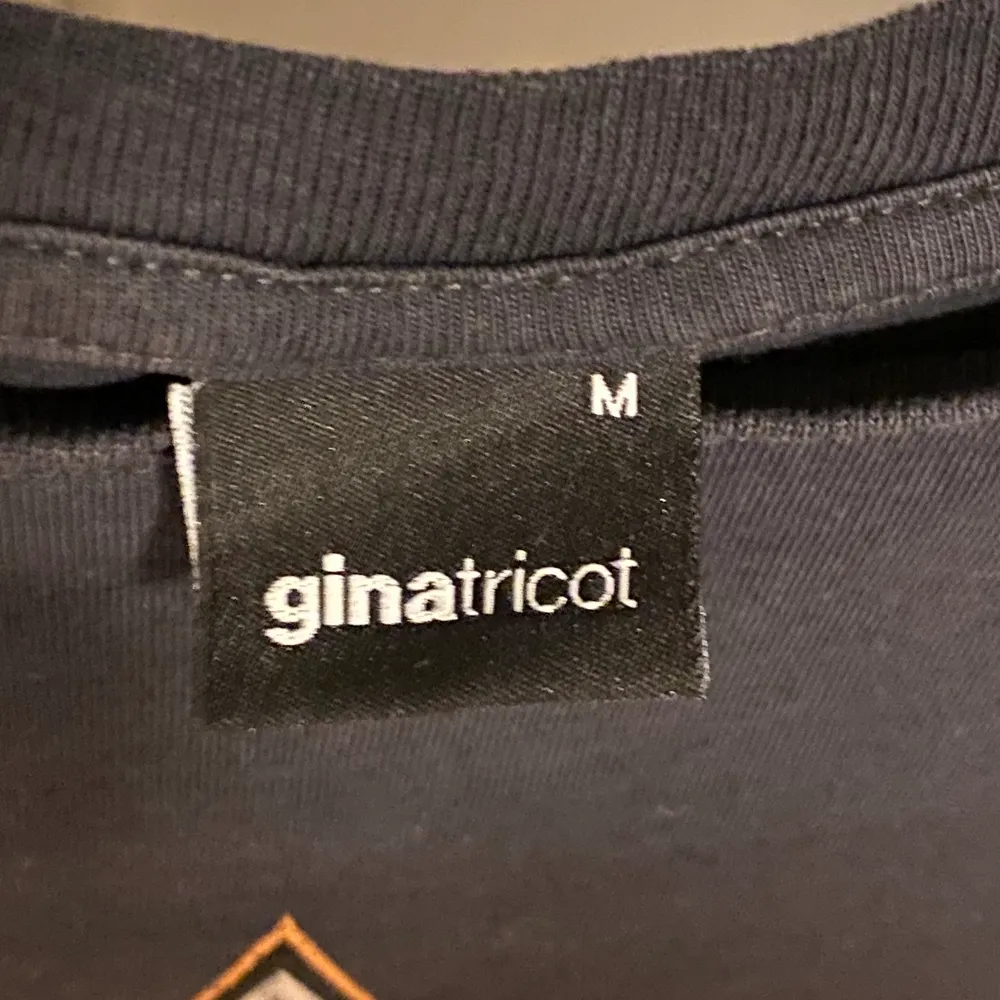 En cool mörkgrå T-shirt från Gina Tricot. Köptes för ett tag sedan men säljer för den aldrig blir använd.. T-shirts.