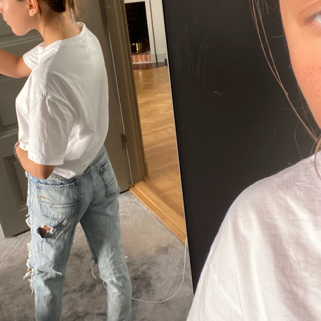 Slitna blå jeans - 91