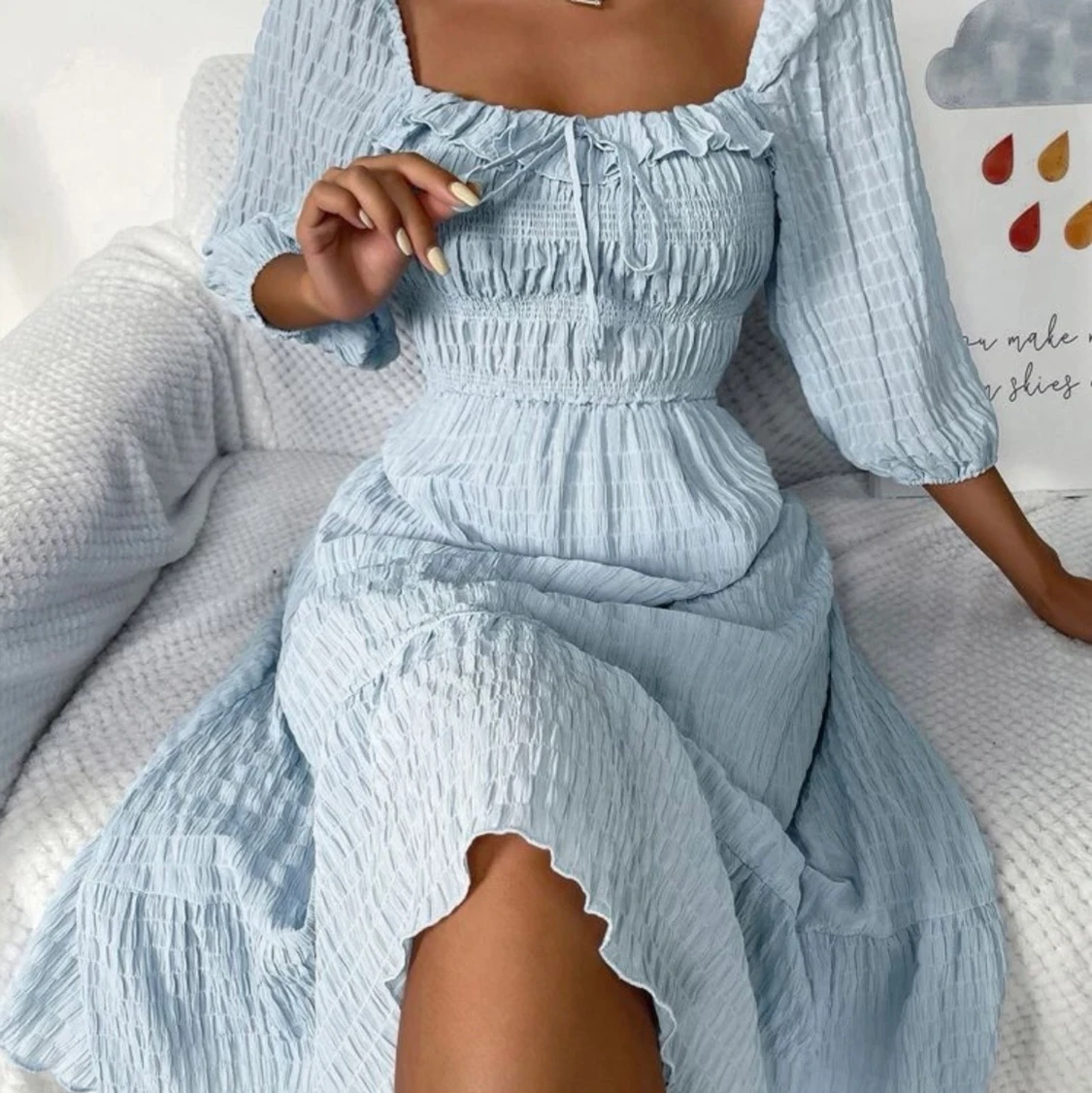 Blå sommar klänning  - 90