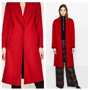 Zara red coat - I worn a couple of times. It is really in good condition.
