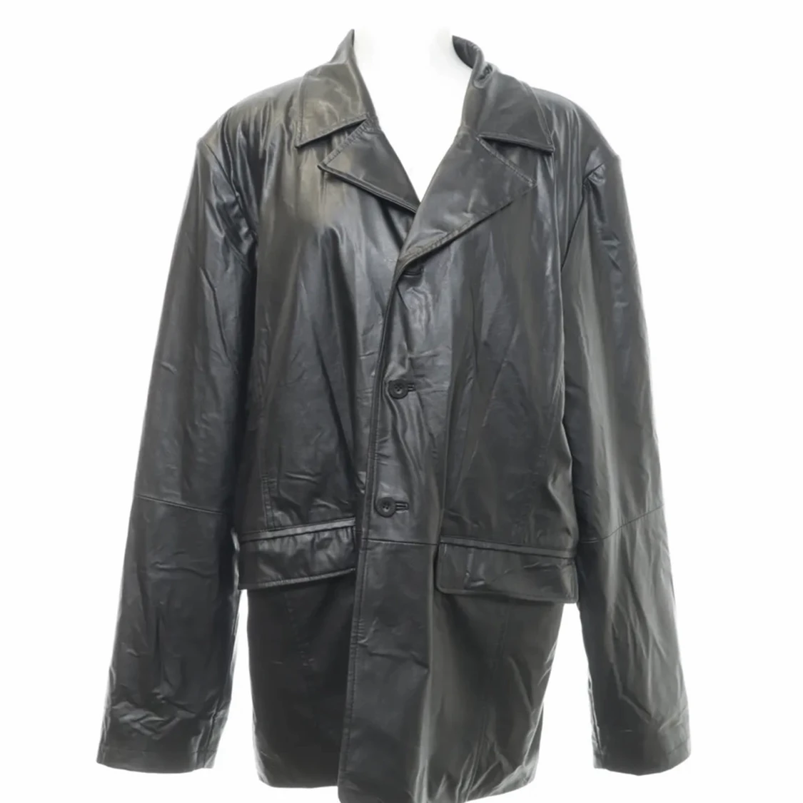 Vintage läderkavaj i fejkläder