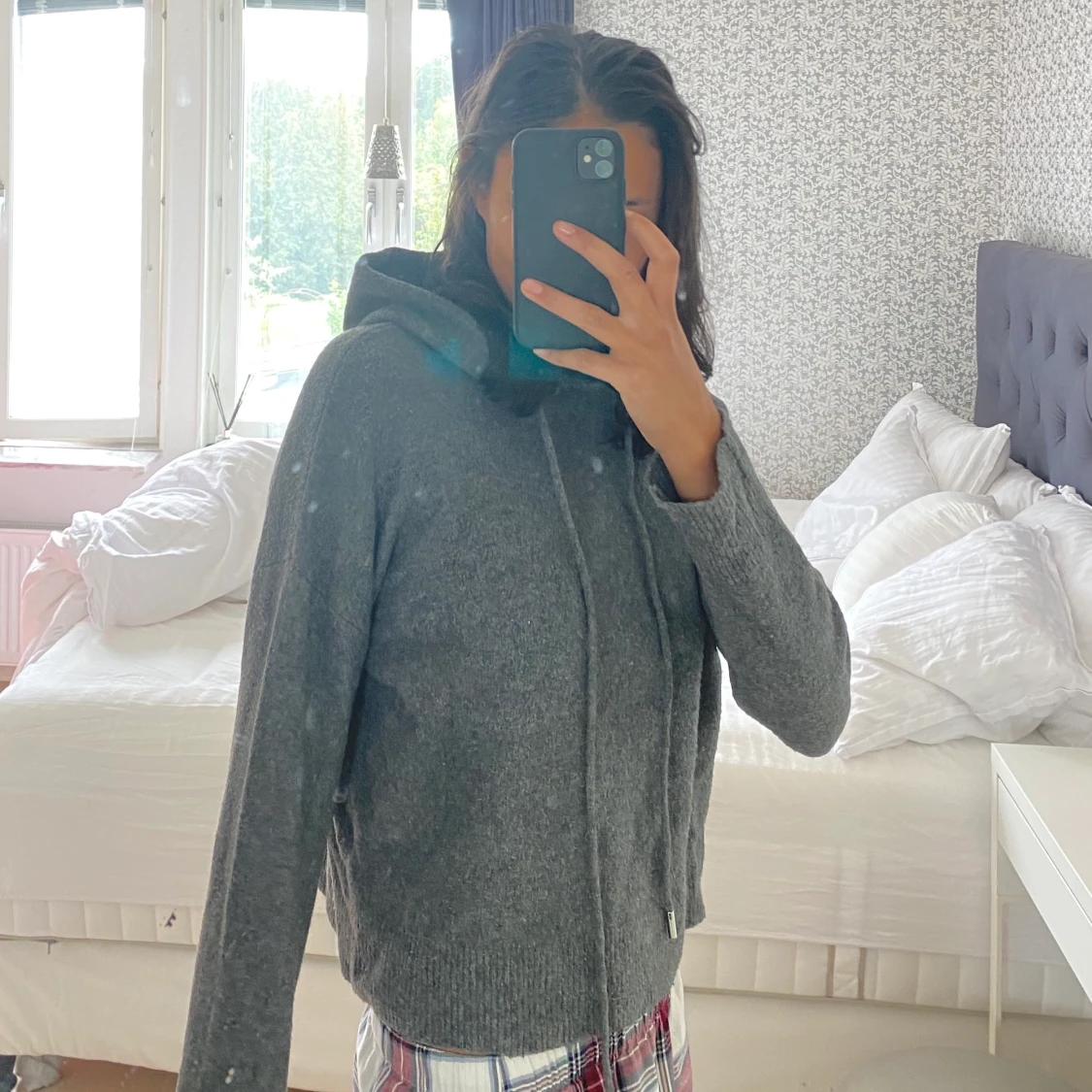 Stickad hoodie  - 90