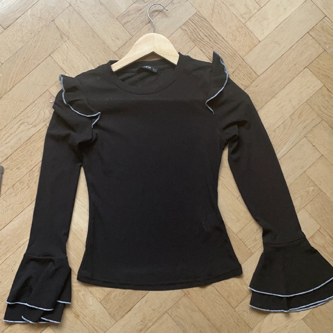 Black sheer topp SHEIN S