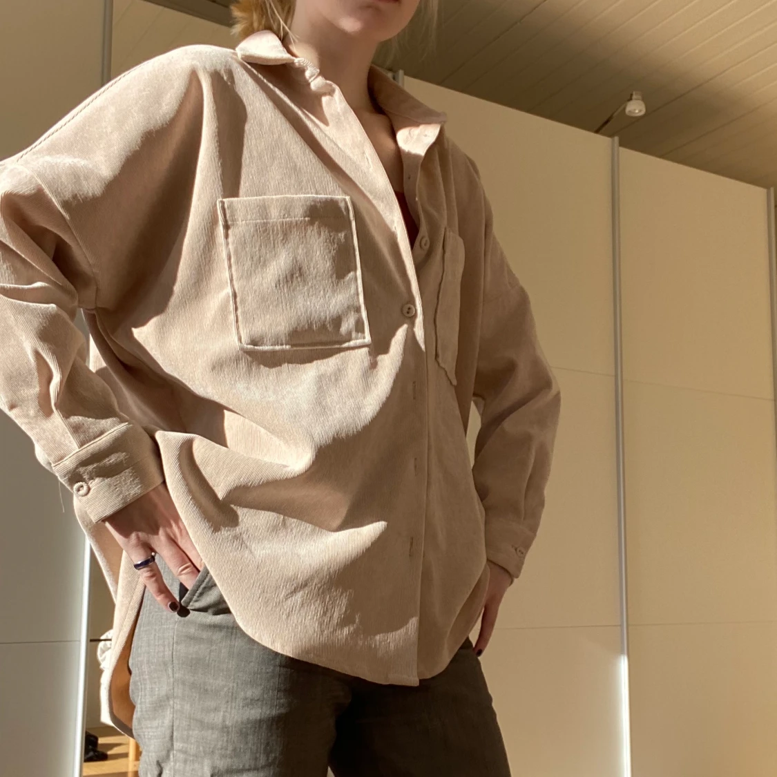 Oversize beige skjorta!  - 90