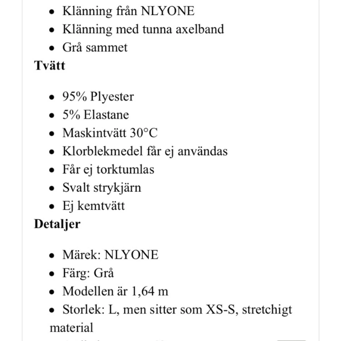 Grå sammetsklänning i storlek XS från NLY ONE - 90