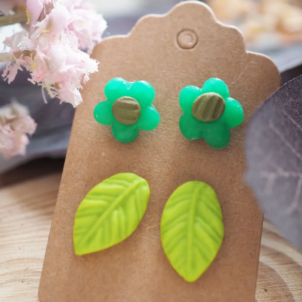 Earrings made of polymer clay- light weight- colorful . Accessoarer.