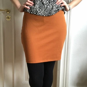 Brun /rostbrun kjol från Cubus strl L - Rostbrun kjol från Cubus i strl L. Lite tjockare tyg. Väldigt skön och användbar, men har tyvärr blivit för stor för mig (har mellan 38/40 nu, så något större än det). Färgen syns bäst på sista bilden! Gott skick, inget att anmärka på som jag kan se.