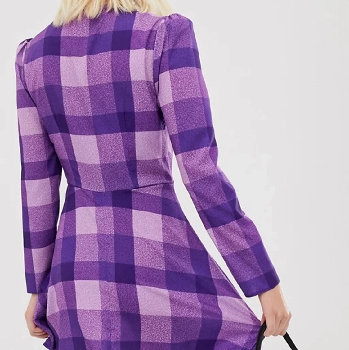 Rutig lila klänning - 90