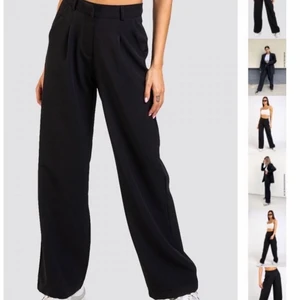 svarta kostymbyxor  - de populära kostymbyxorna ifrån madlady! Storlek L! funkar även för M beroende på hur man vill att dom ska sitta!! 