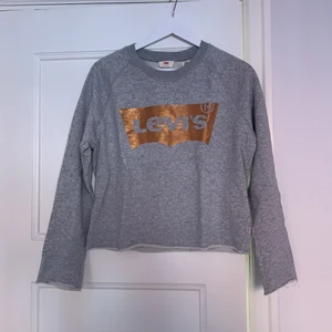 Levis tröja med tryck stl S - Grå melerad tröja i stl S från Levi’s. Kort i modellen. Jätte fint skick. 