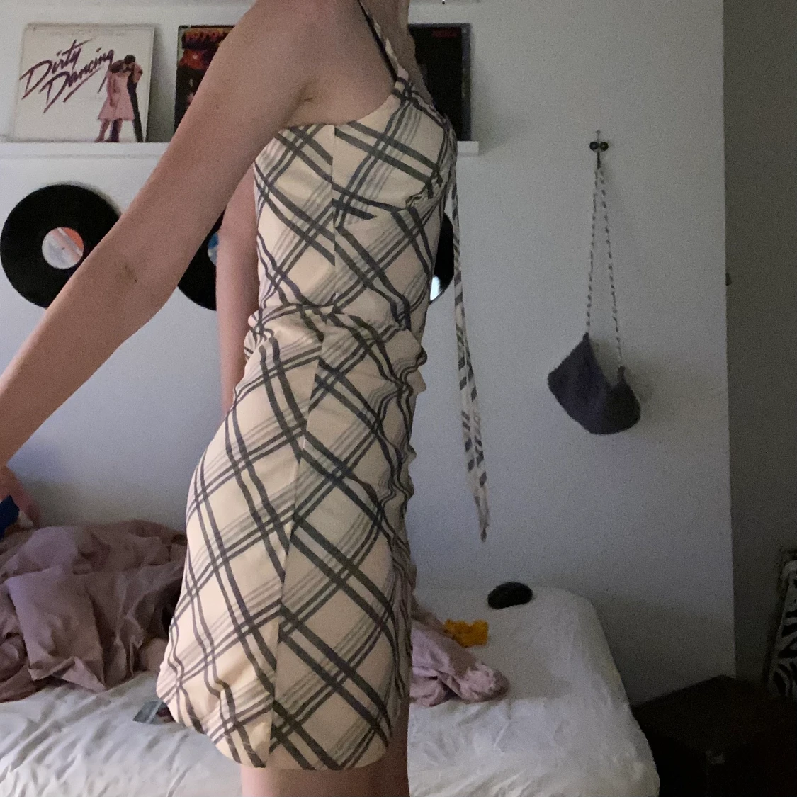 Kort rutig sommarklänning - 90