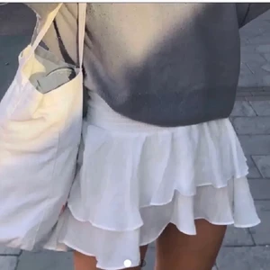 Jättefin vit kjol - HÖGST BUD : 220kr + (frakt) 66kr.    (Bild 1 är lånad och är alltså ungefärlig, be om fler bilder), vit volangkjol jättefin nu till sommaren, en liten fläck som man kan se på bild 3 men absolut inget man lägger märke till. Kommer ifrån retro&icone. Buda inte om ni inte är säkra att ni kan köpa