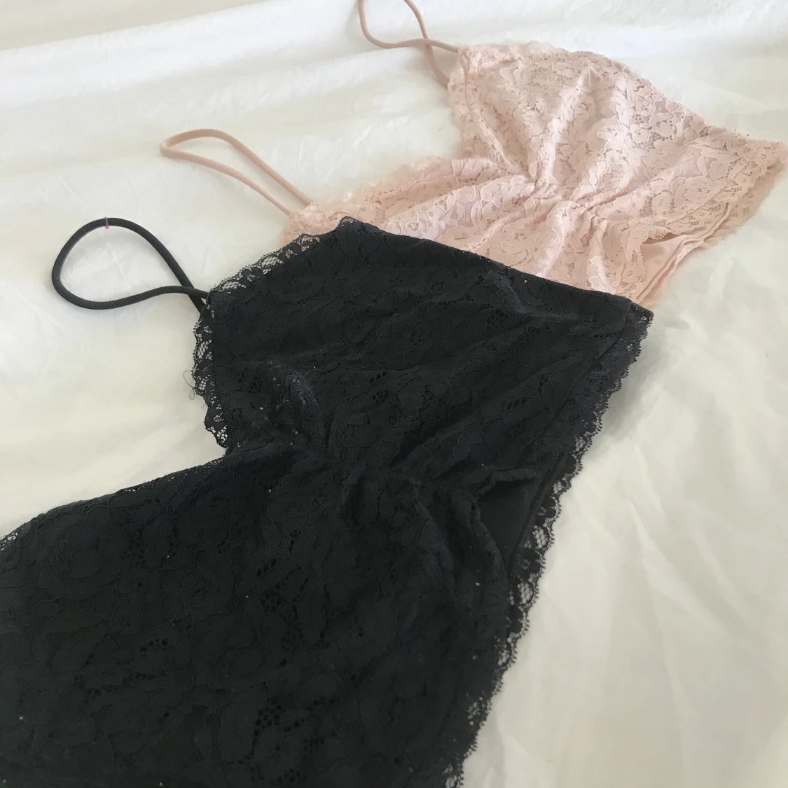 Spetstoppar rosa och svart - 90