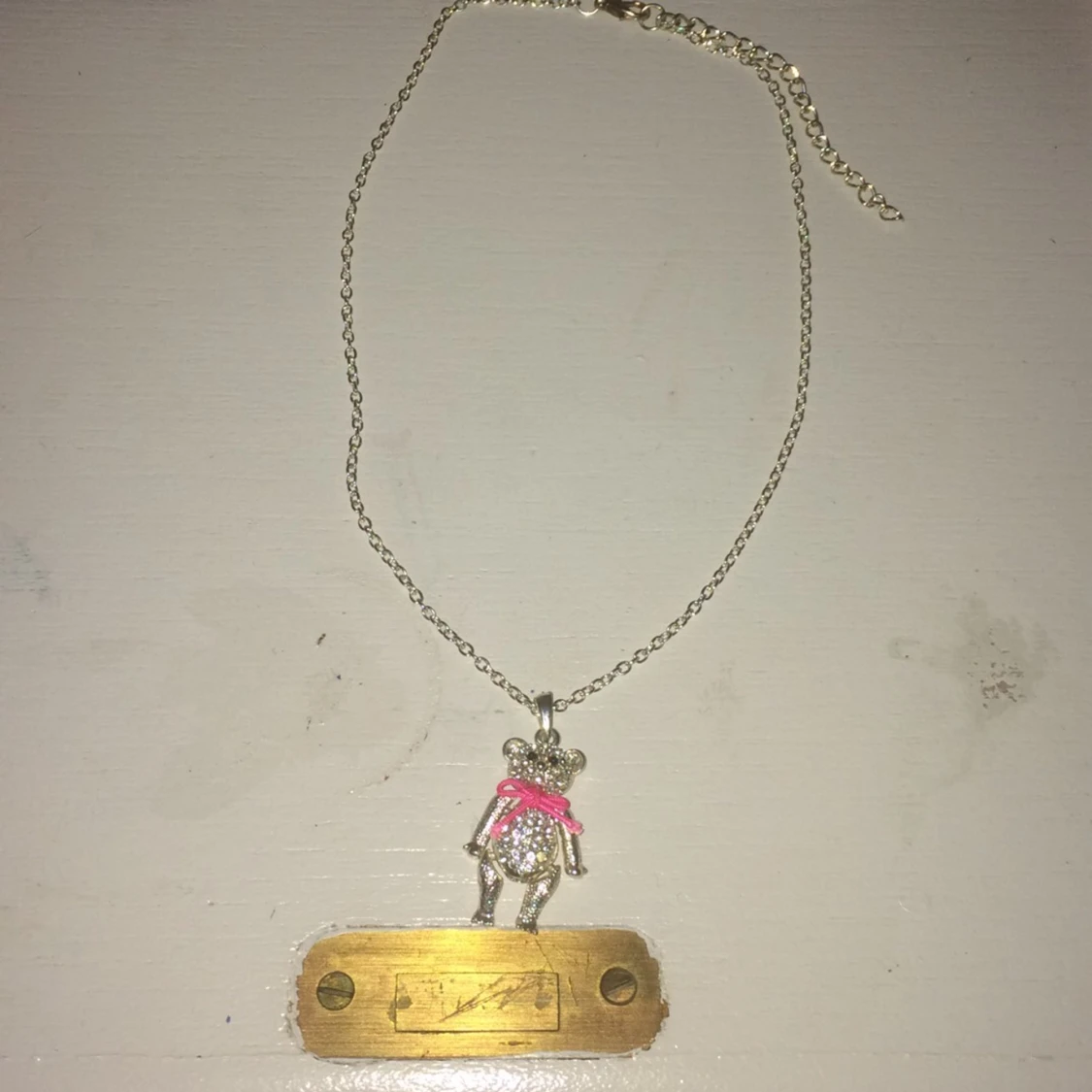 Silver halsband björn - 90