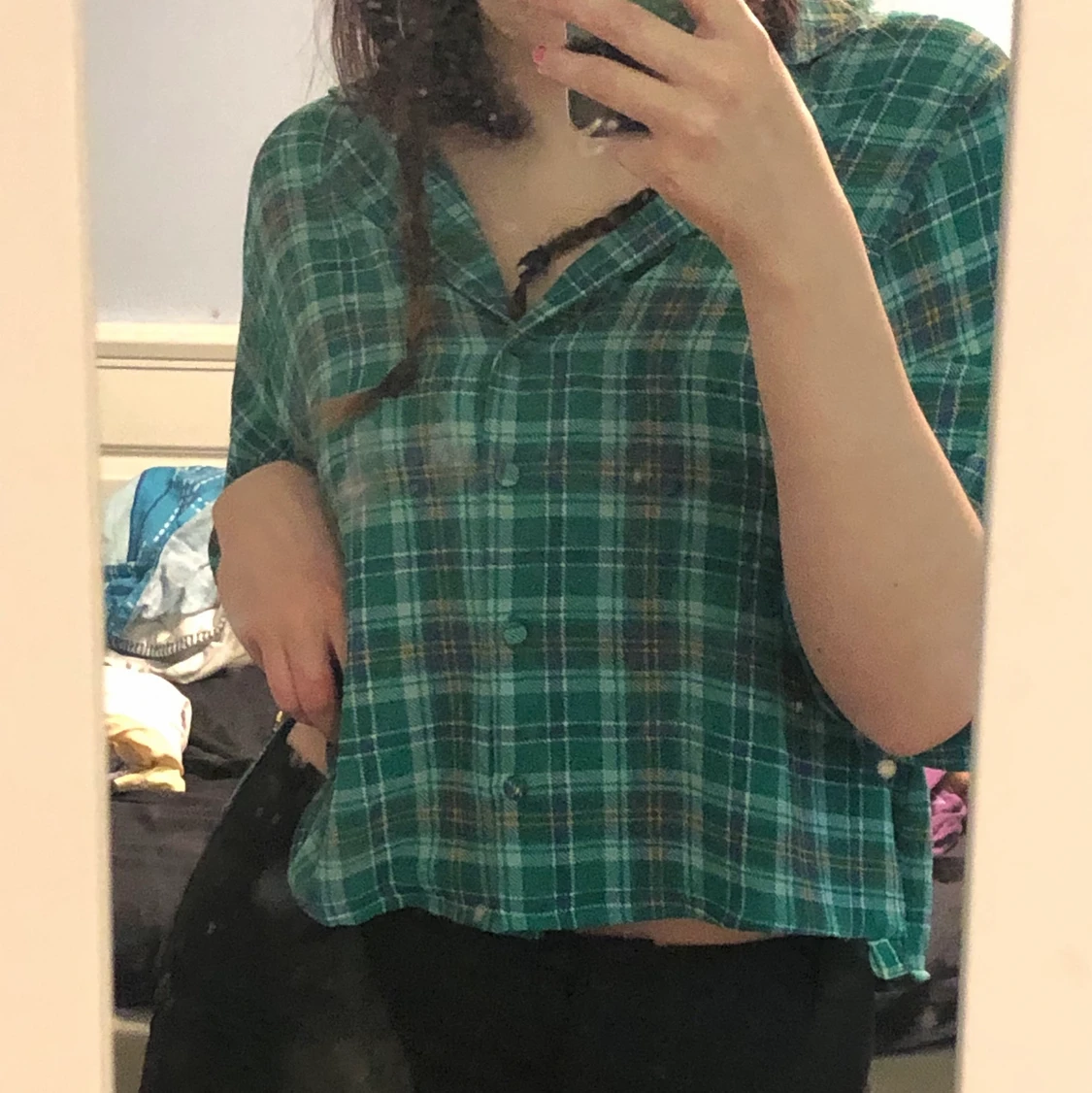 Rutig skjorta från monki i storlek M