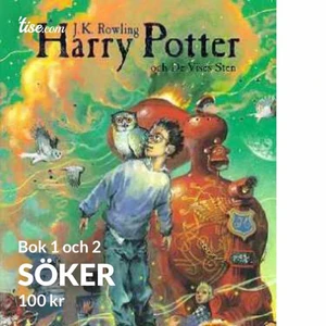 Söker  - Hej! Jag söker Harry potter bok 1 och 2. Meddela mig om ni vill sälja!🥰
