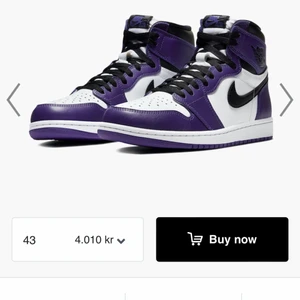Air jordan 1 high court purple - Stl 42, endast testade, onlinekvitto finns, nypris 4000kr