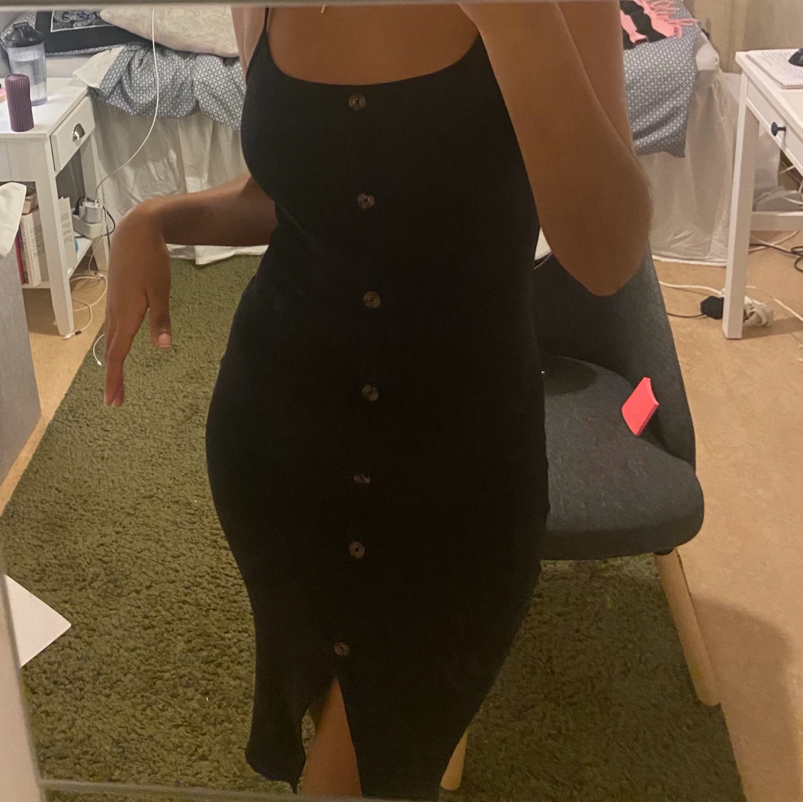 Svart thigt klänning