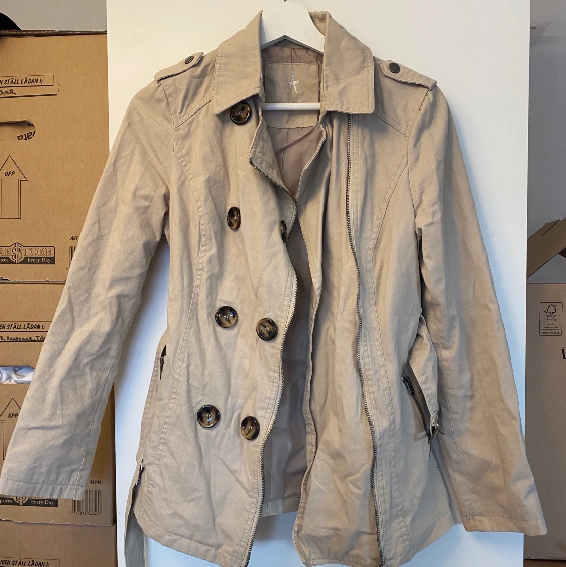 Beige höst-/vårjacka - 90