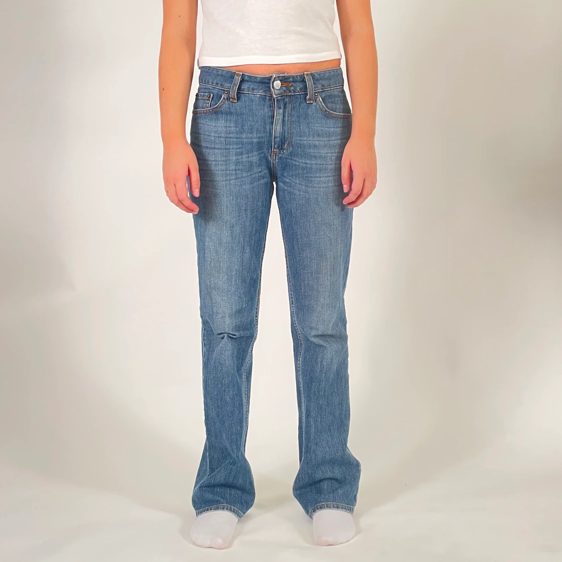 Midwaist jeans, ljusblåa - 90