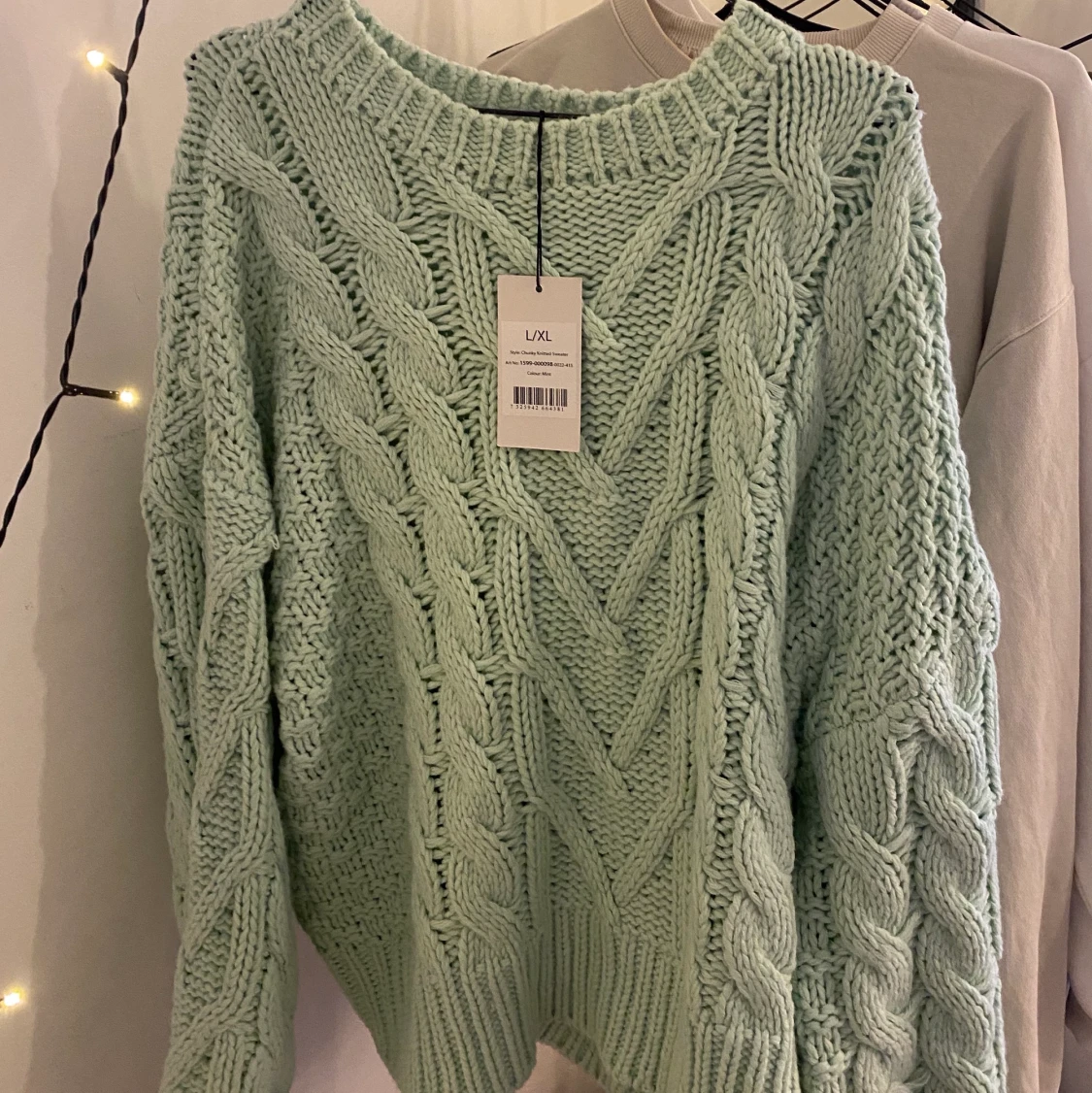 Mintgrön stickad tröja  - 90