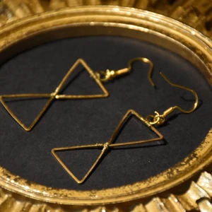 Örhängen guldiga - Guldiga örhängen med nickelfria krokar. 