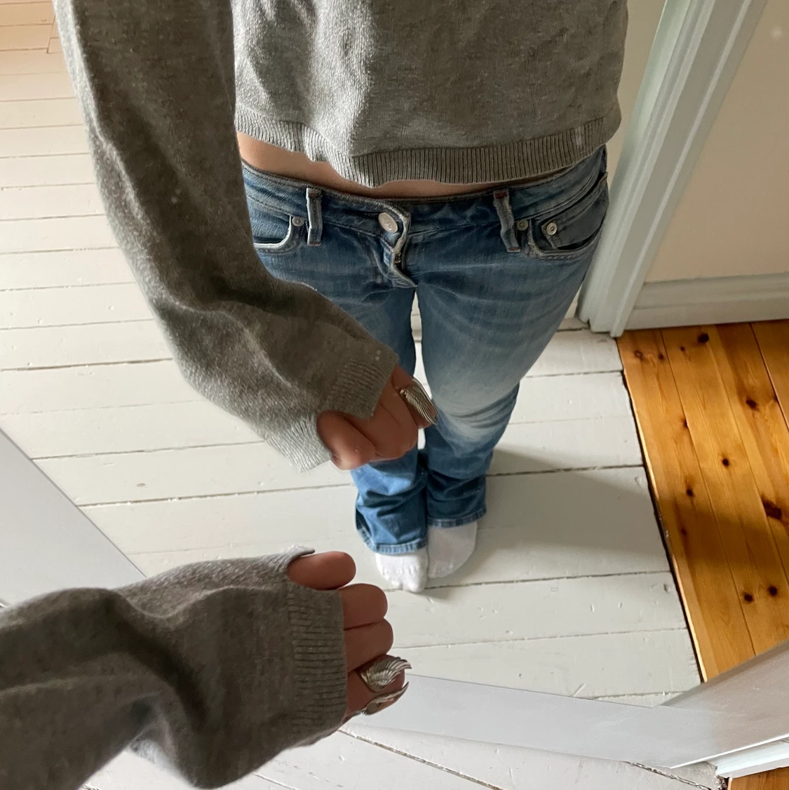 Grå finstickae tröja - 91