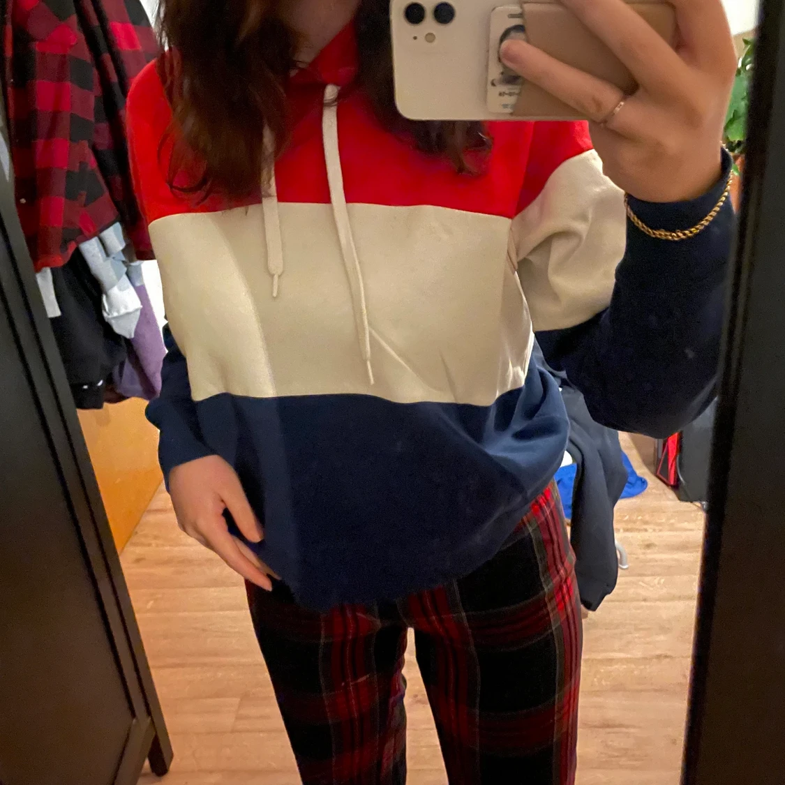 Hoodie huvtröja randig