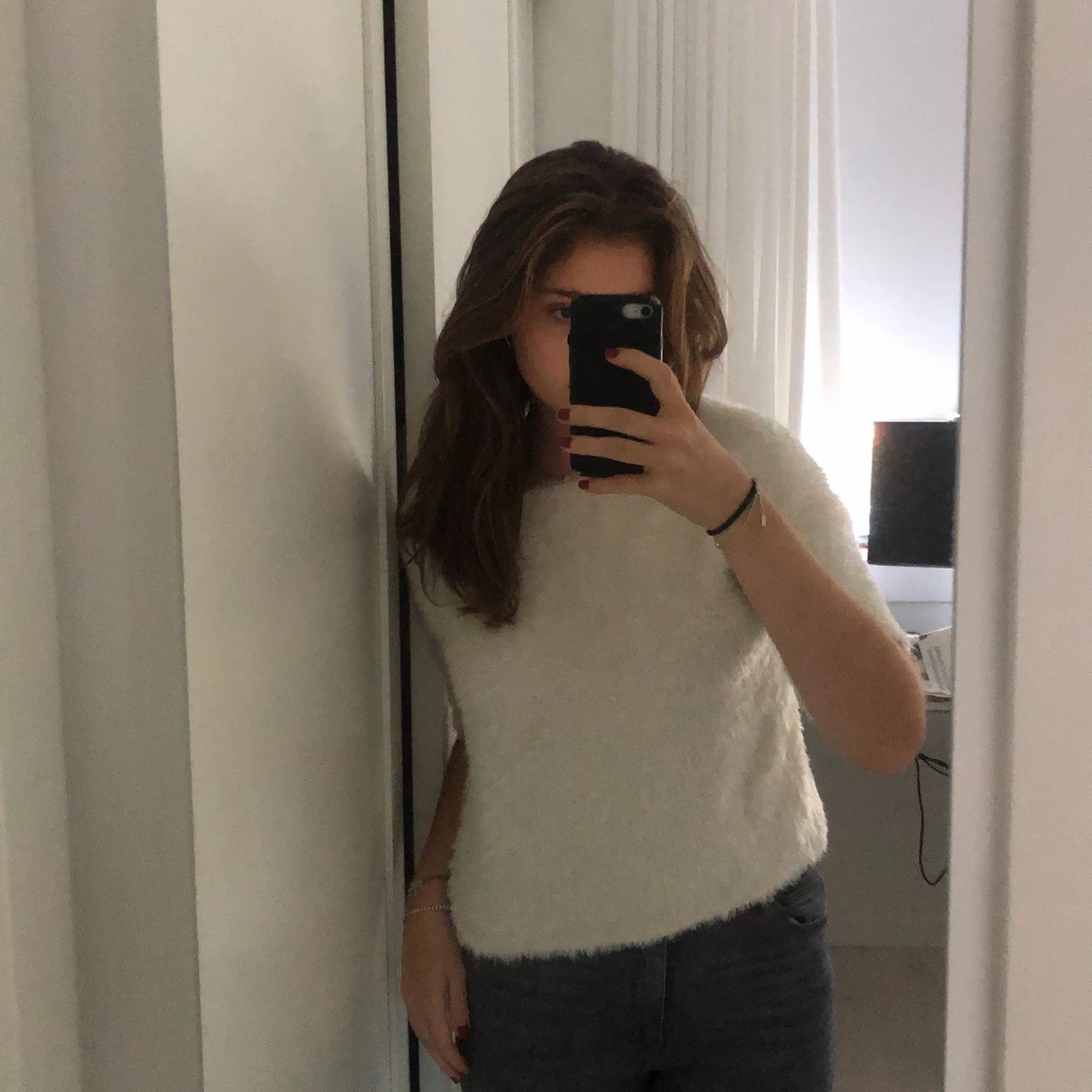 Super fin fluff tröja i 3 kvarts arm