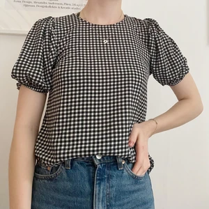 Rutig blus - Jättesöt svart och vit rutig blus