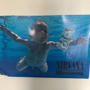 Poster med Nirvanas Nevermind album cover. 92 x 61 cm Precis som ny!