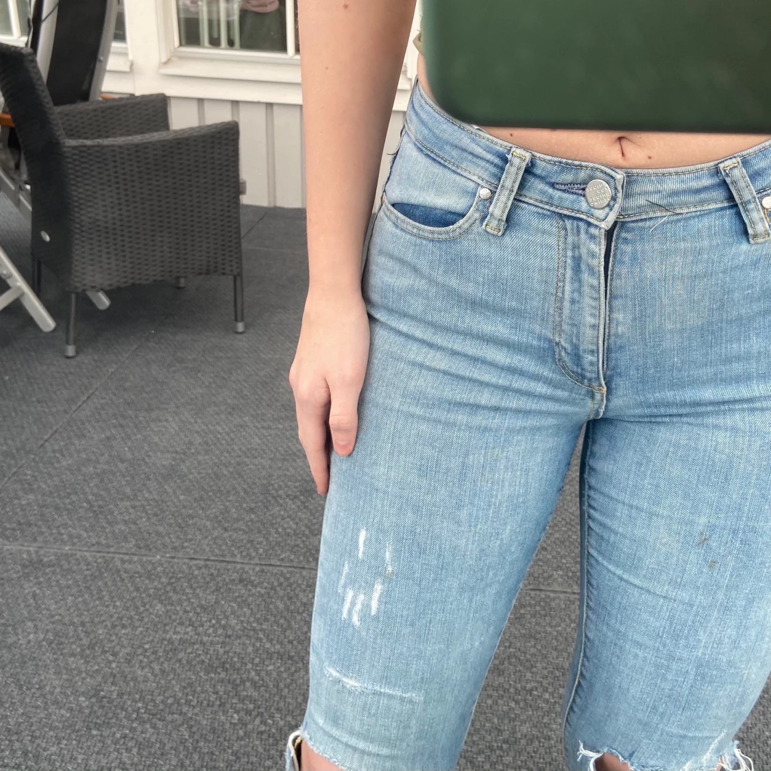 Ljus tvättade jeans 