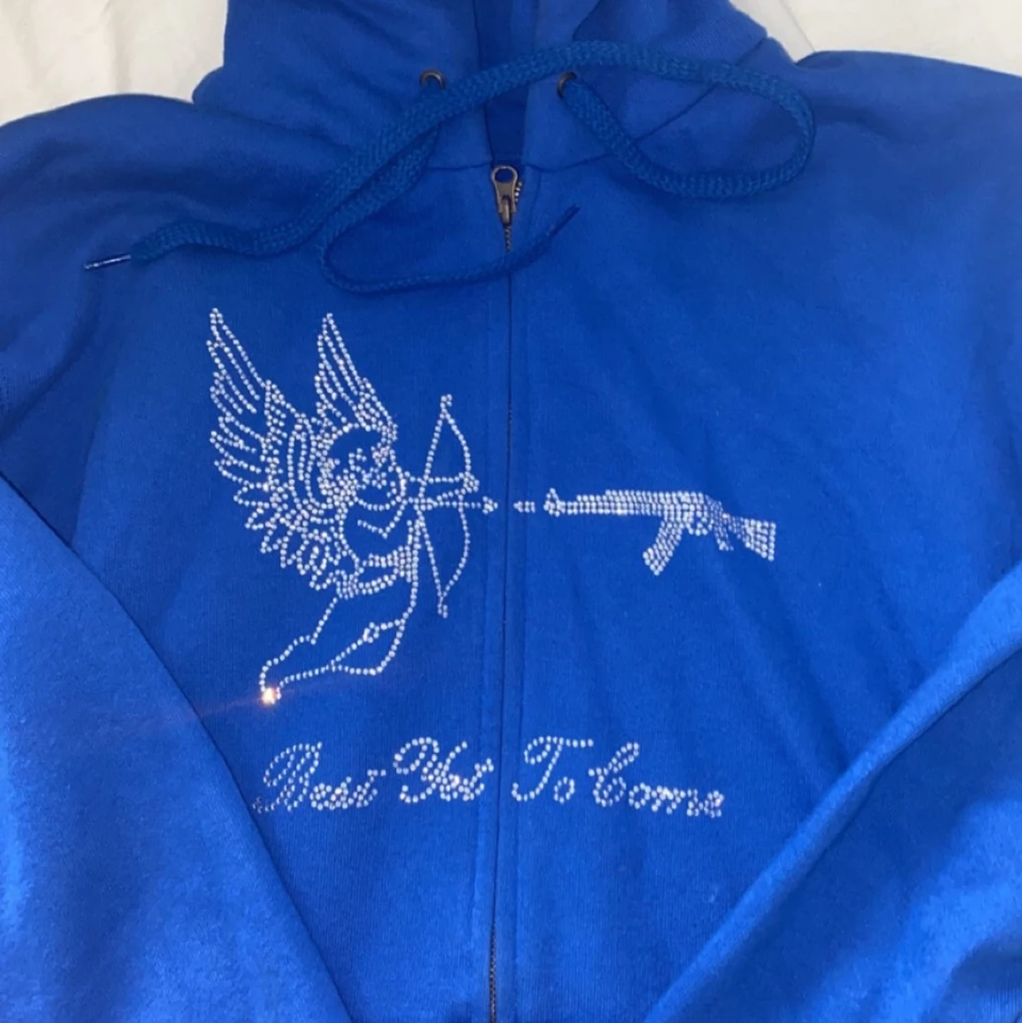 Rhinestone zip hoodie