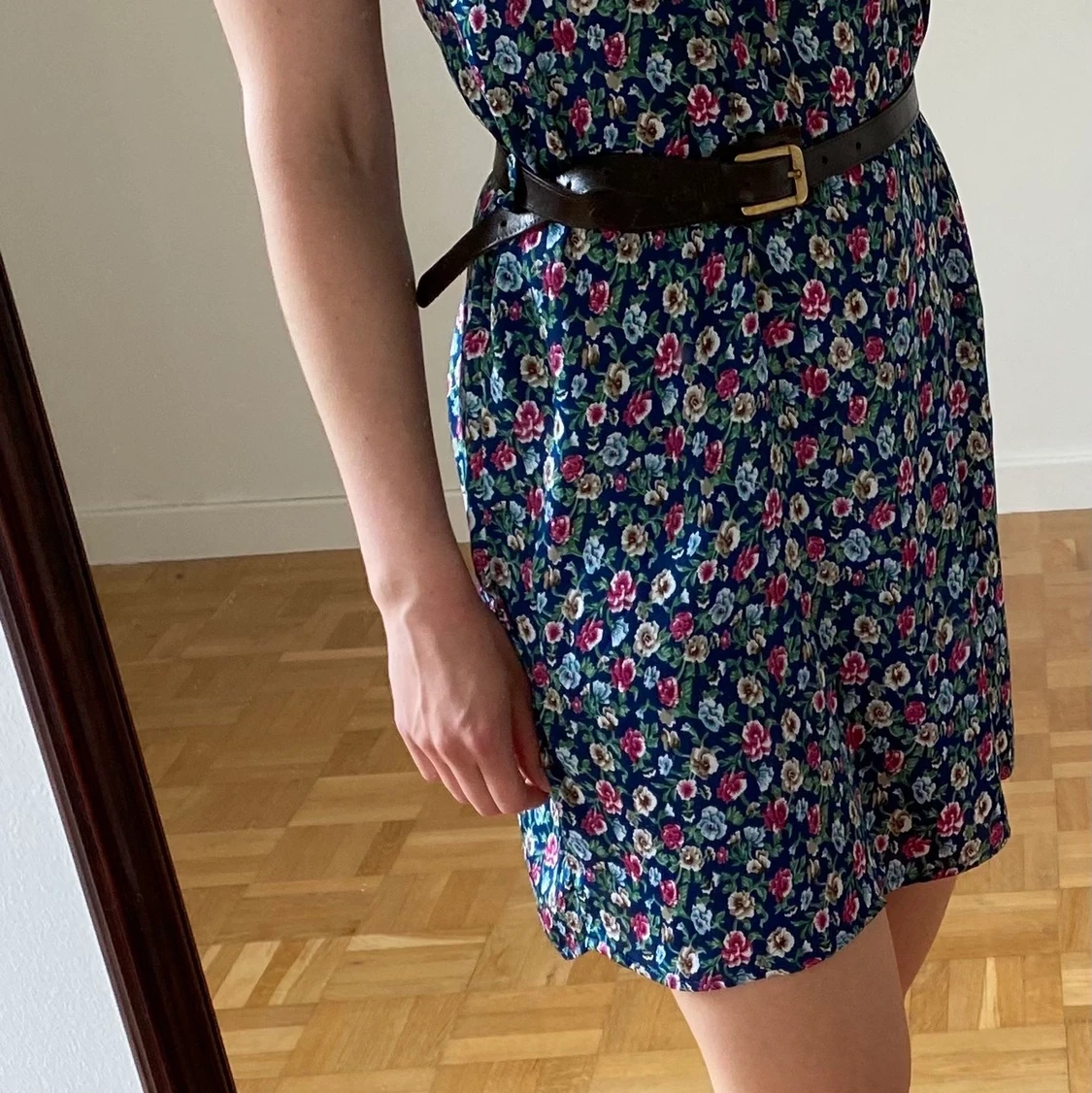 Blommig sommarklänning, stlk S - 90