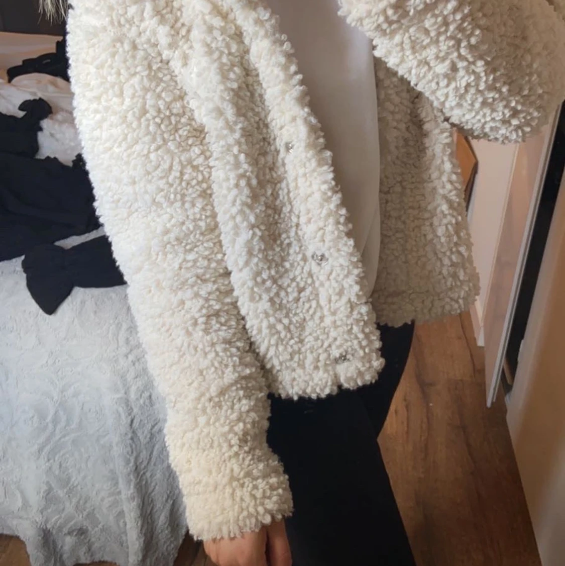 Beige teddyjacka - 90
