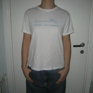 T-shirt med tryck - Vit t-short med ljusblått tryck från &Otherstories. Fint skick och sparsamt använd