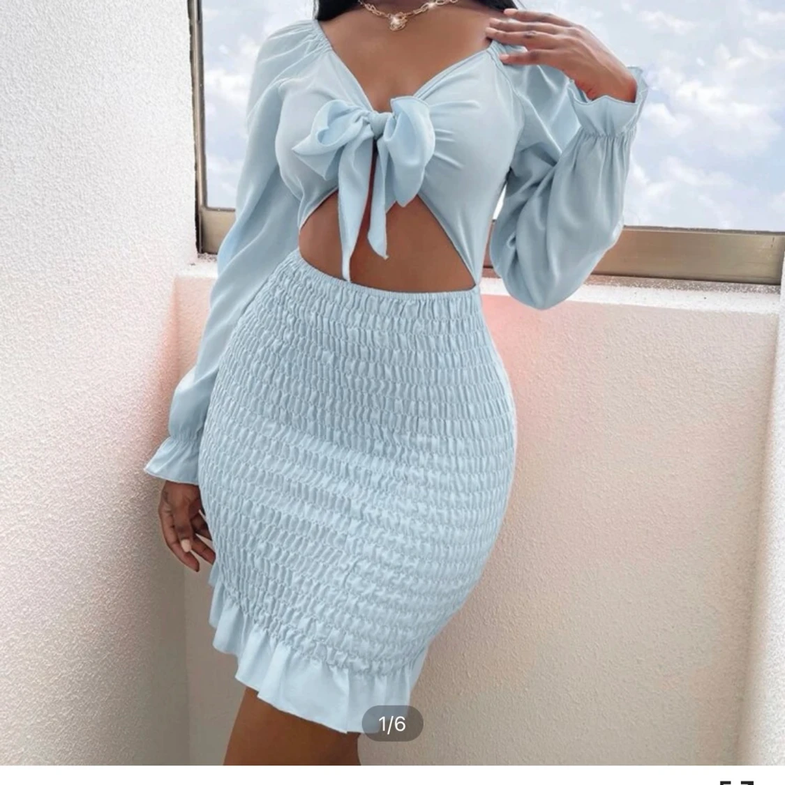 Blå klänning xs - 90