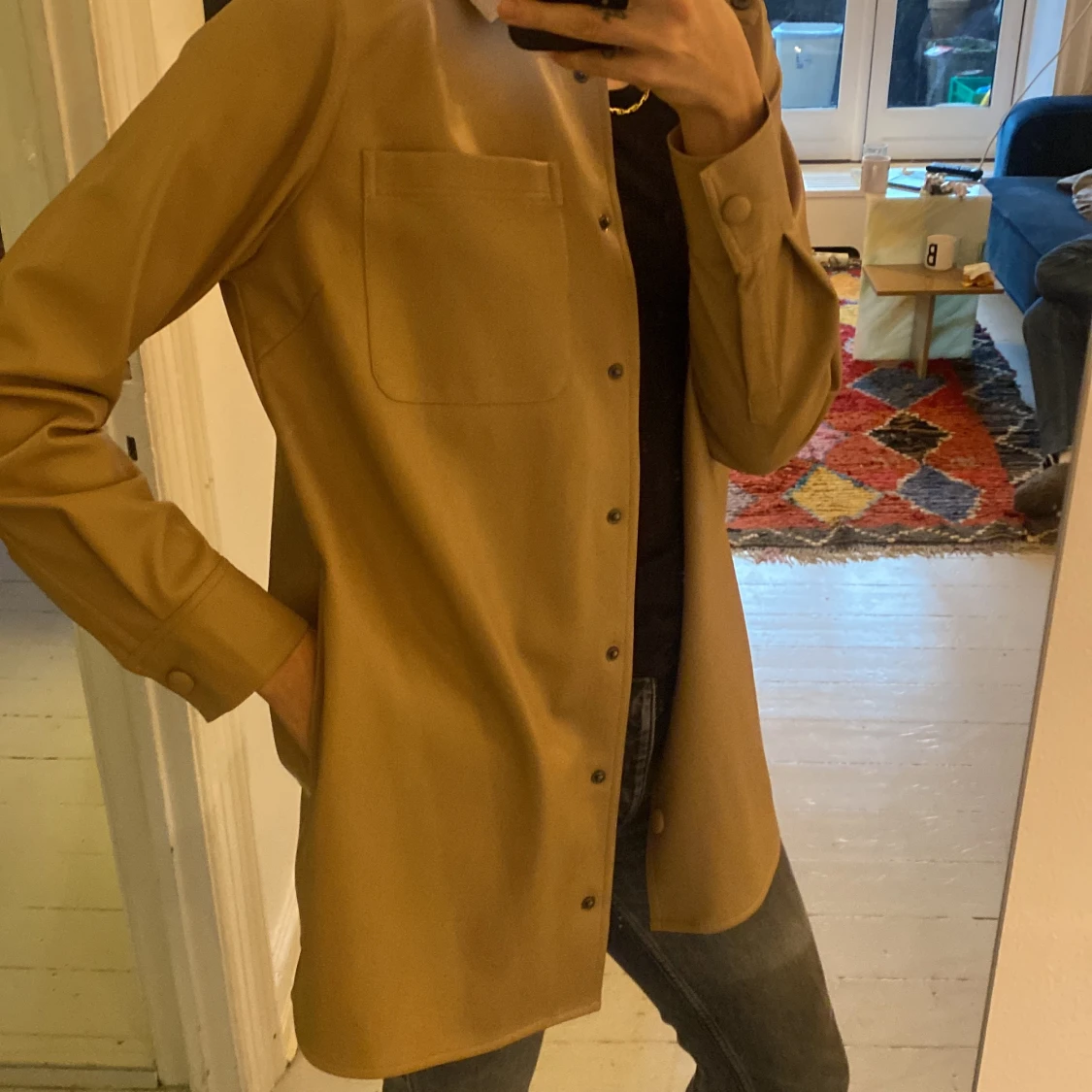 Læder skjorte / jakke - 90