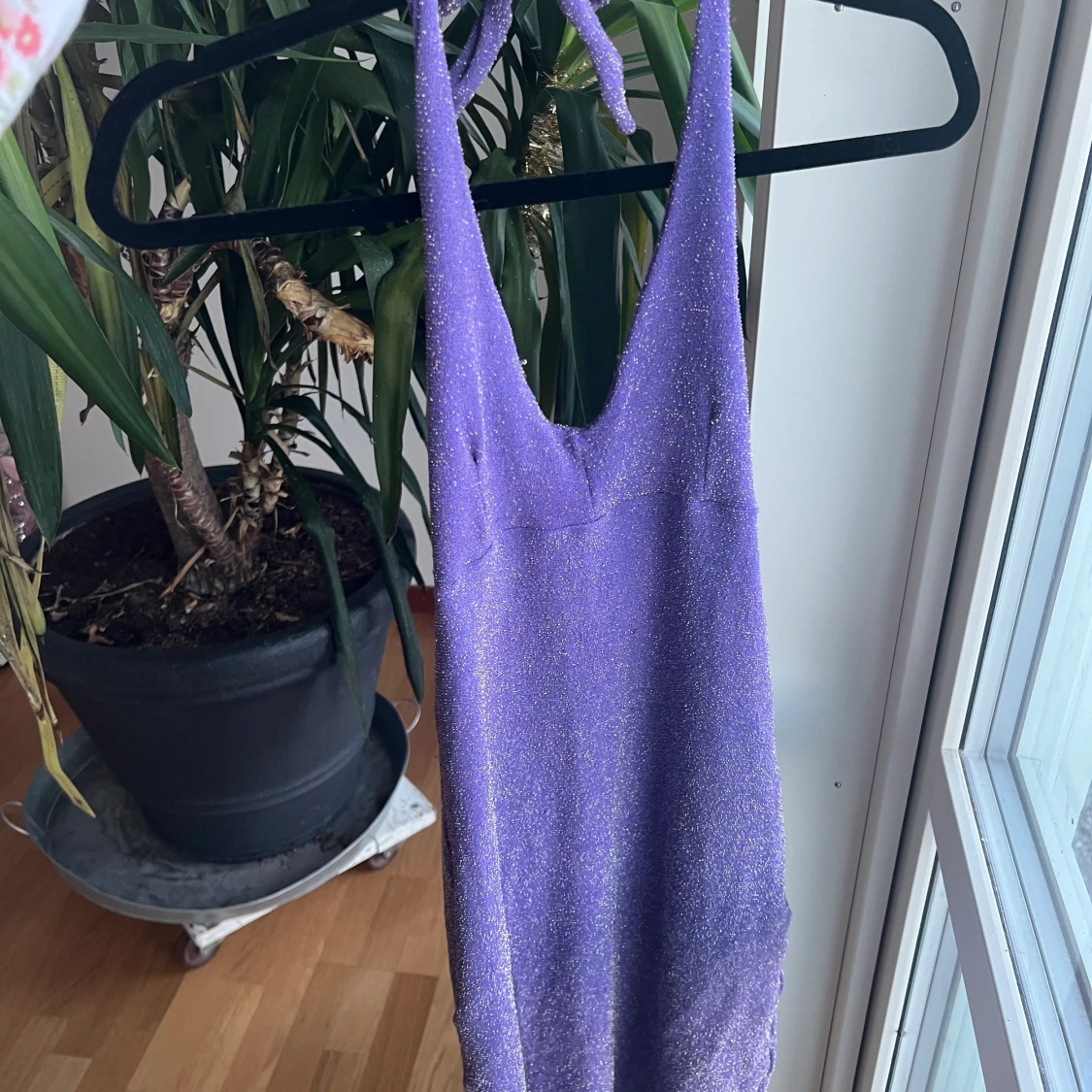 Lila glittrig klänning från 80talet