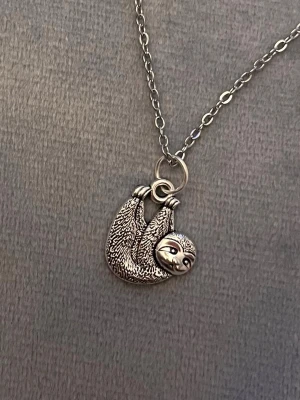 Halsband Sengångare Smycke Silver imitation  - Så fint halsband med en berlock av en sengångare! Berlocken är ca 1,5 x 1,4 cm. Trädd på kedja i silverimitation. 