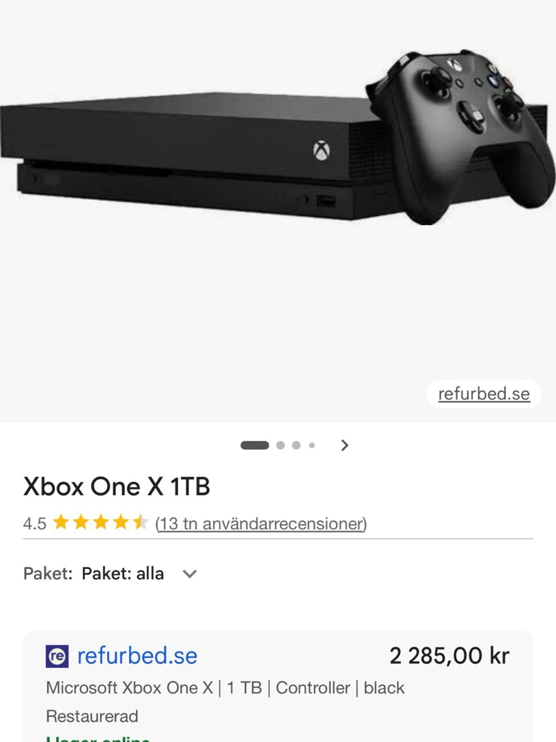 Xbox One X 1TB med två handkontroller - 1