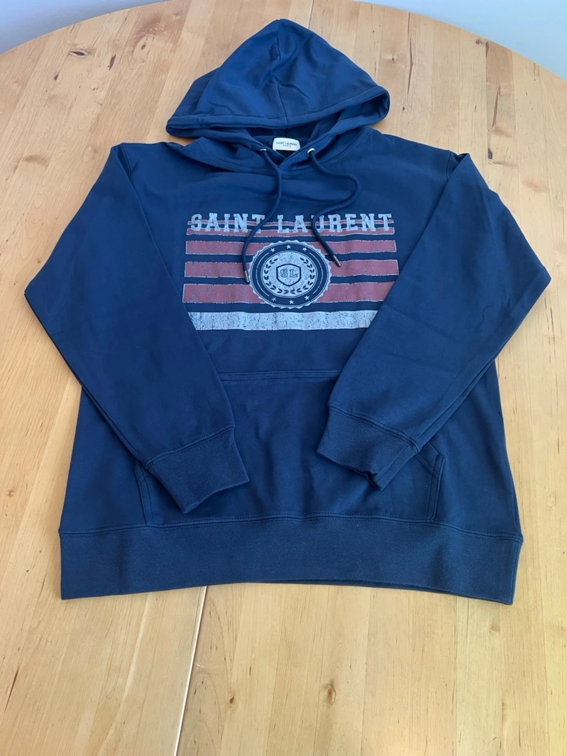 Mörkblå Saint Laurent hoodie