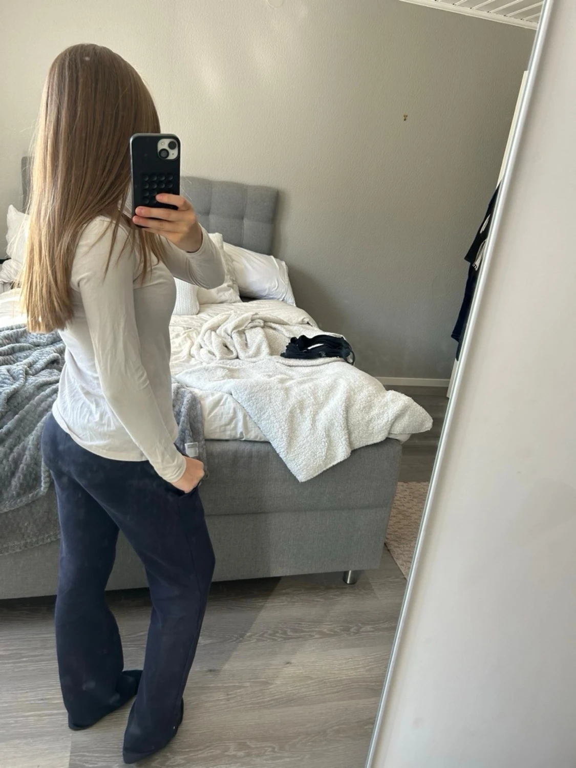 Vit långärmad basic topp - 2