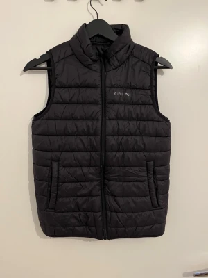 Svart dunväst från Everest - Snygg svart dunväst från Everest med quiltad design och hög krage. Västen har dragkedja framtill och två praktiska fickor. Perfekt att slänga över en hoodie för extra värme. Materialet är lätt och smidigt, vilket gör den enkel att bära.