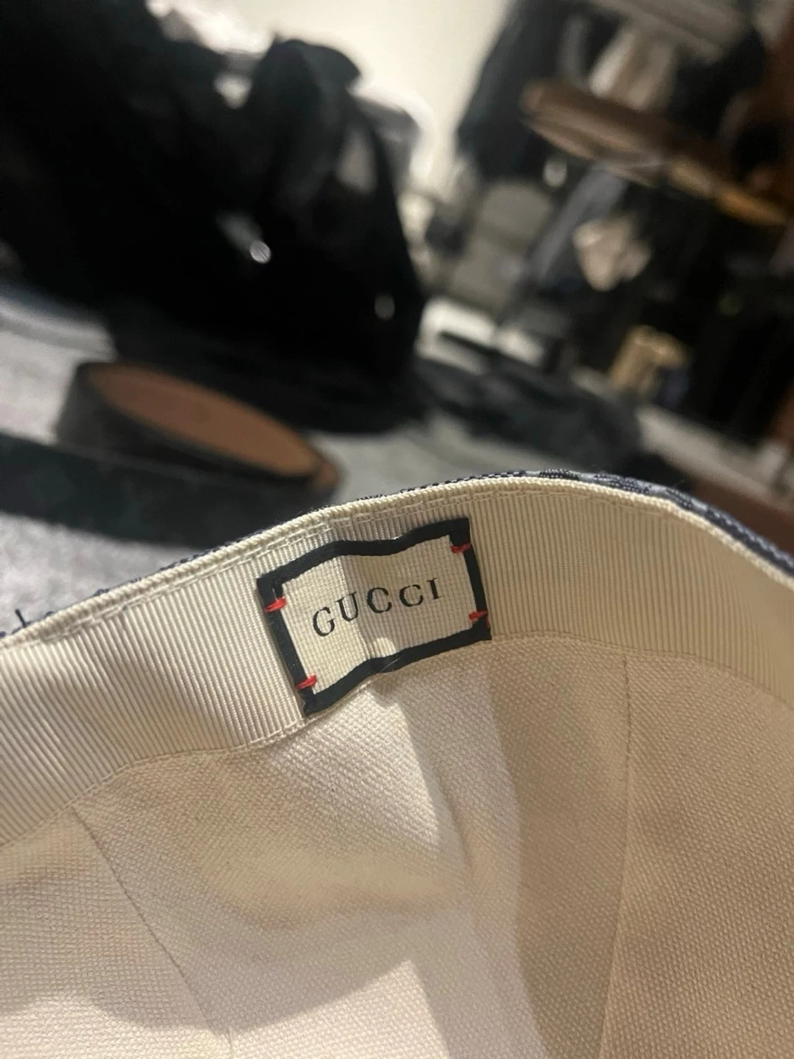 Gucci blå keps med GG-mönster - 4