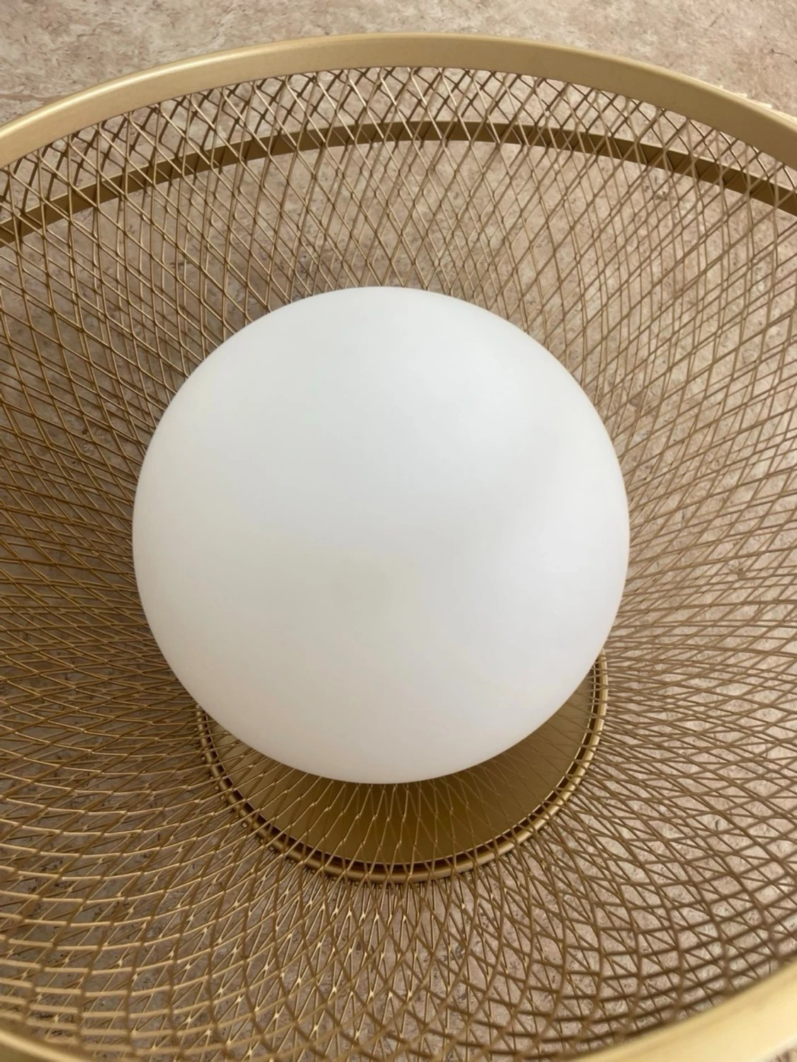 Guldig lampskärm i metallnät - 6