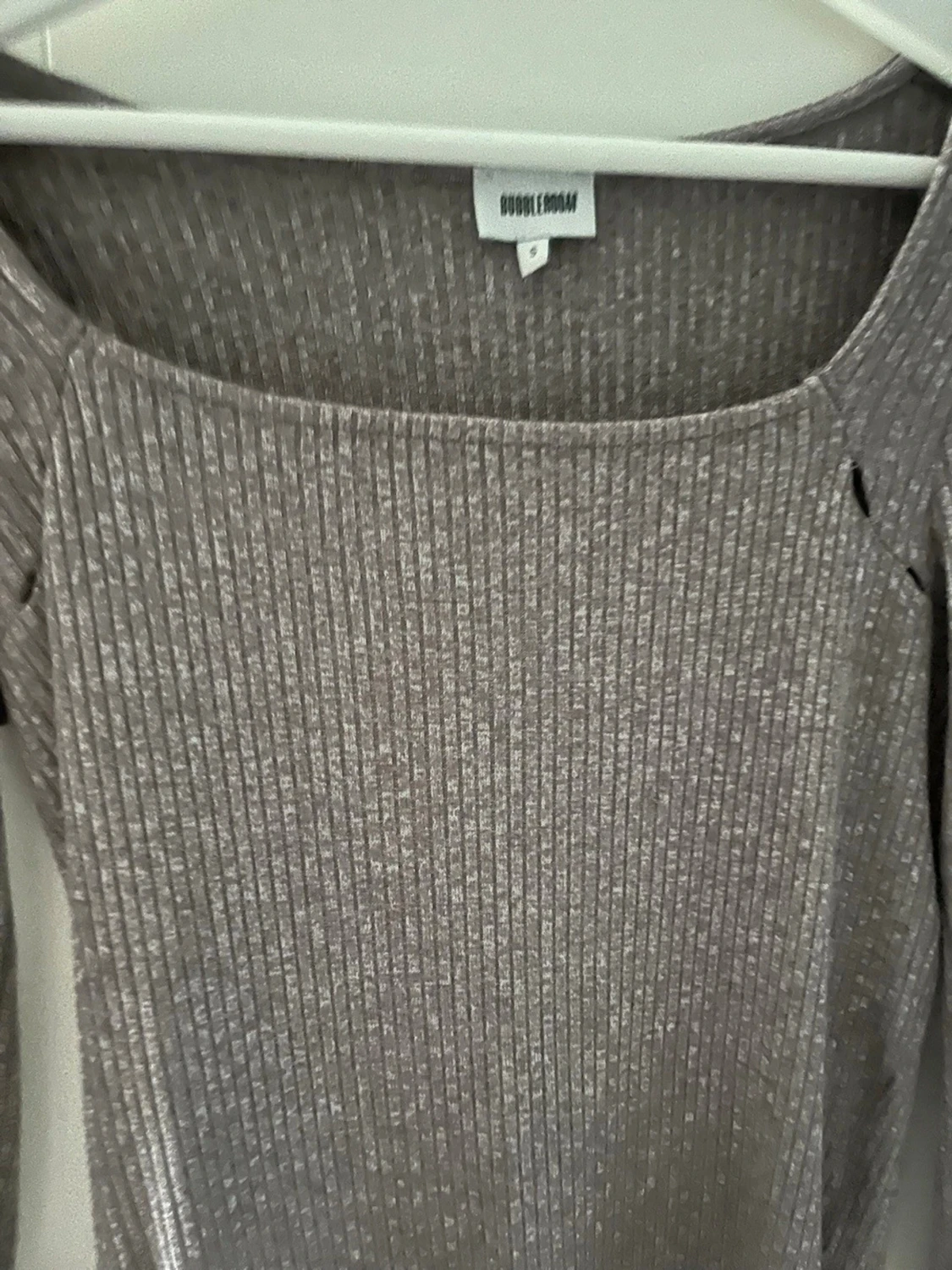 Ribbad grå långärmad topp H&M - 1