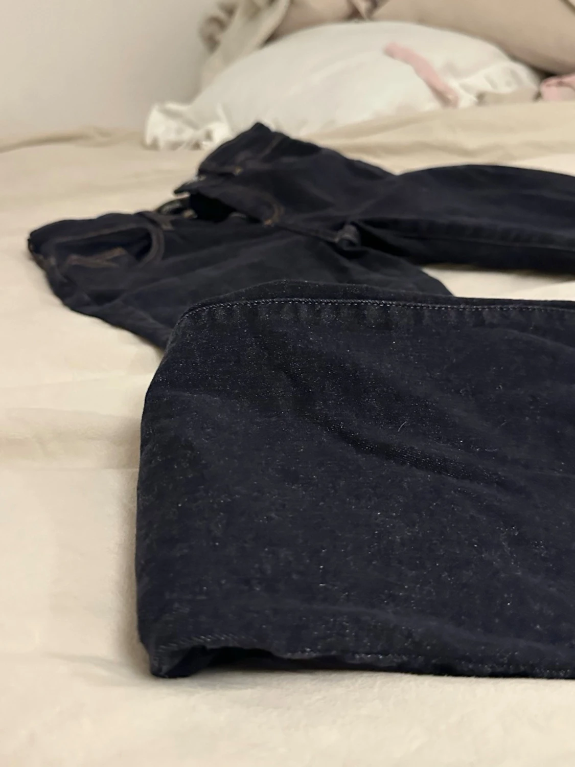 Mörkblå bootcut jeans - 1