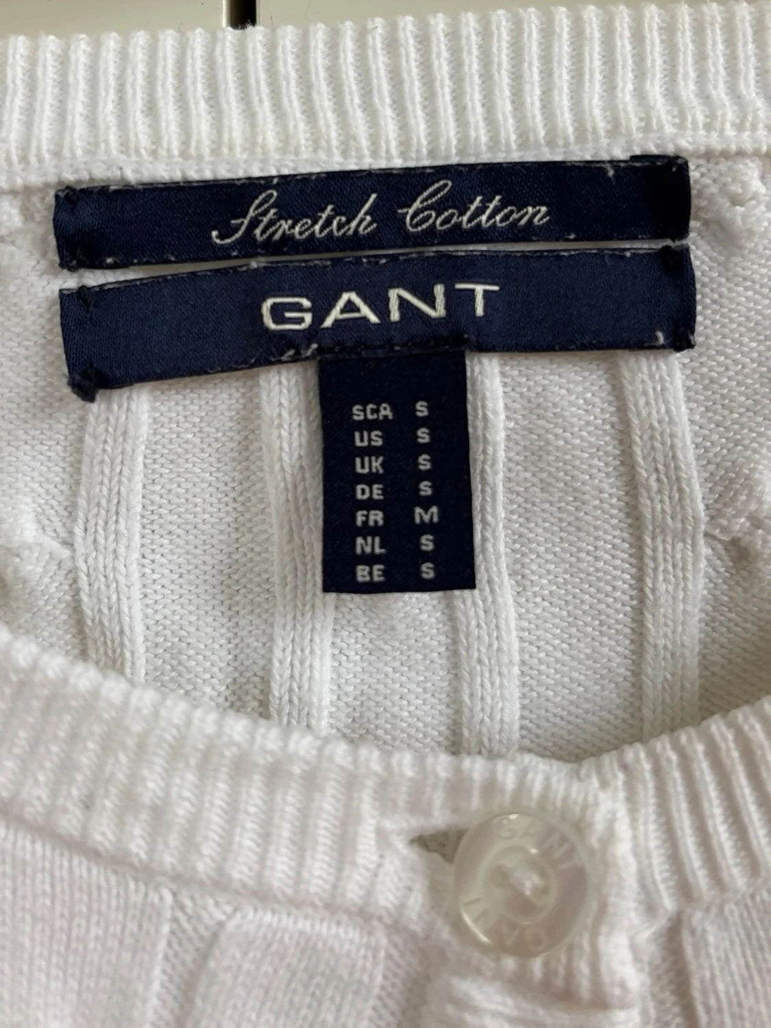 Vit kabelstickad kofta från Gant - 1